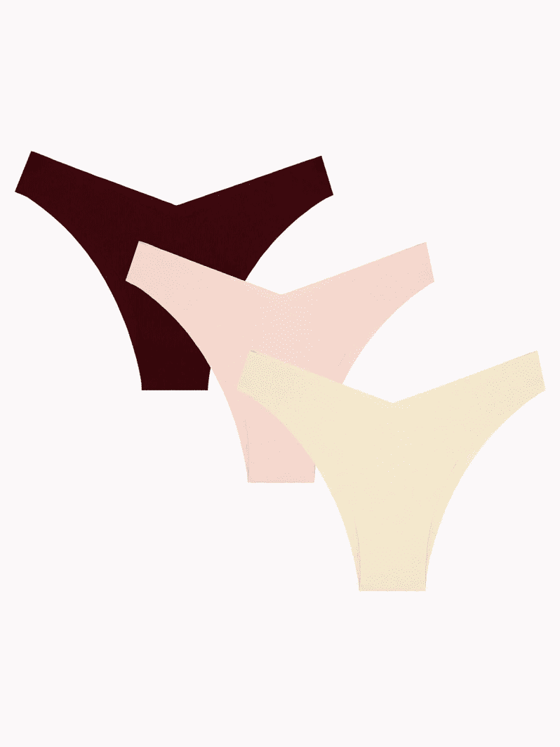NBB Ten Bordo Cappuccino 3'lü Lazer V Shape Brazillian Külot