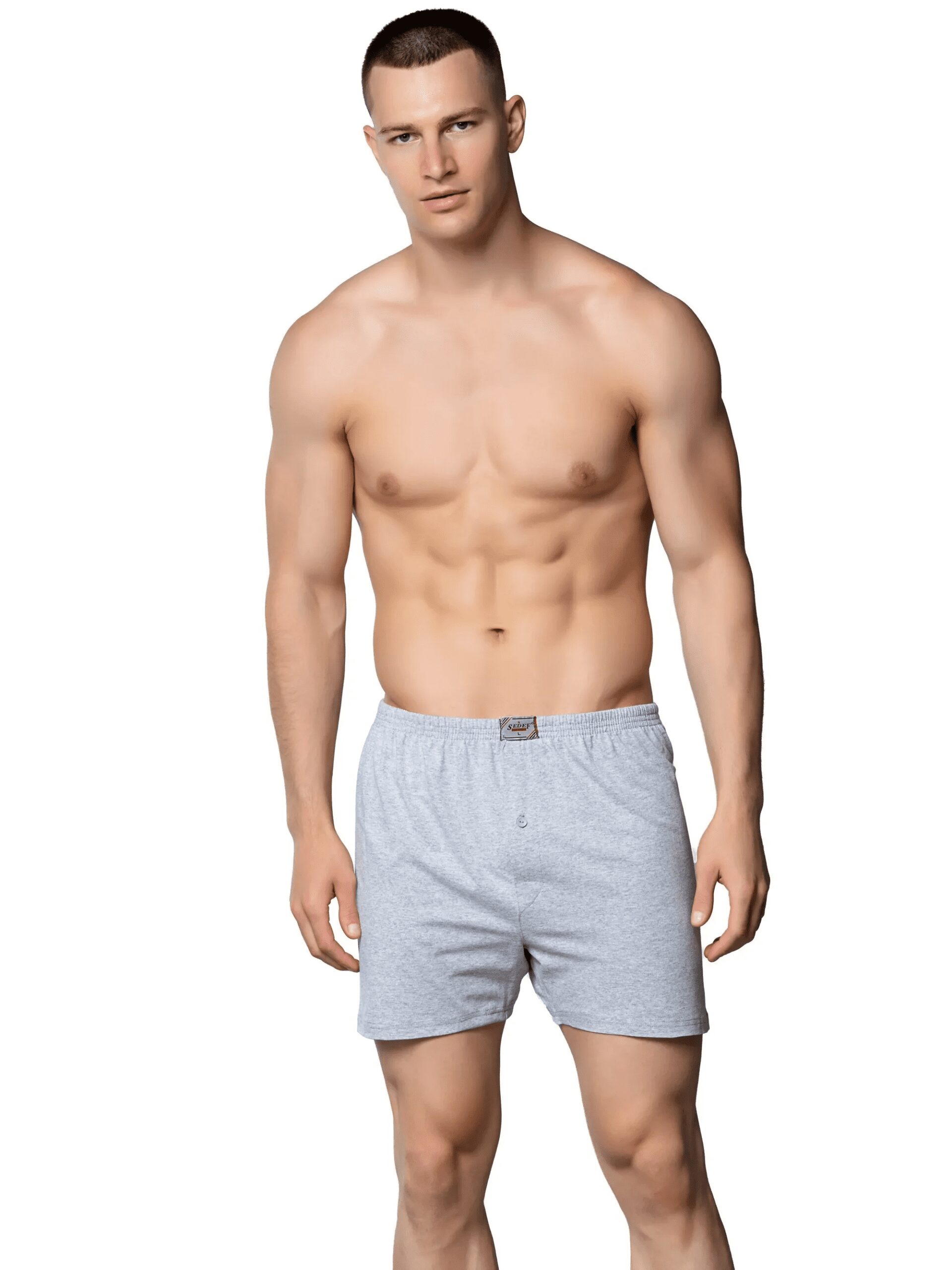 Sedef Yıldız Penye Boxer Gri