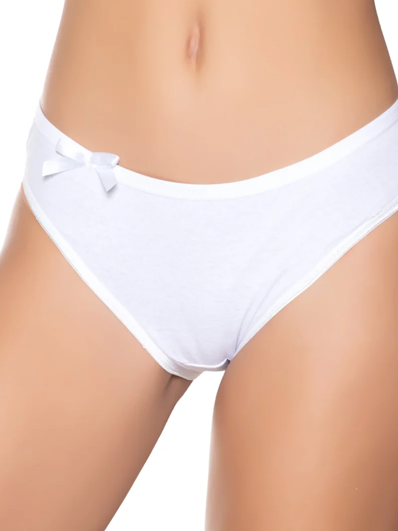 Sedef Yıldız Likralı Bikini Düz Beyaz