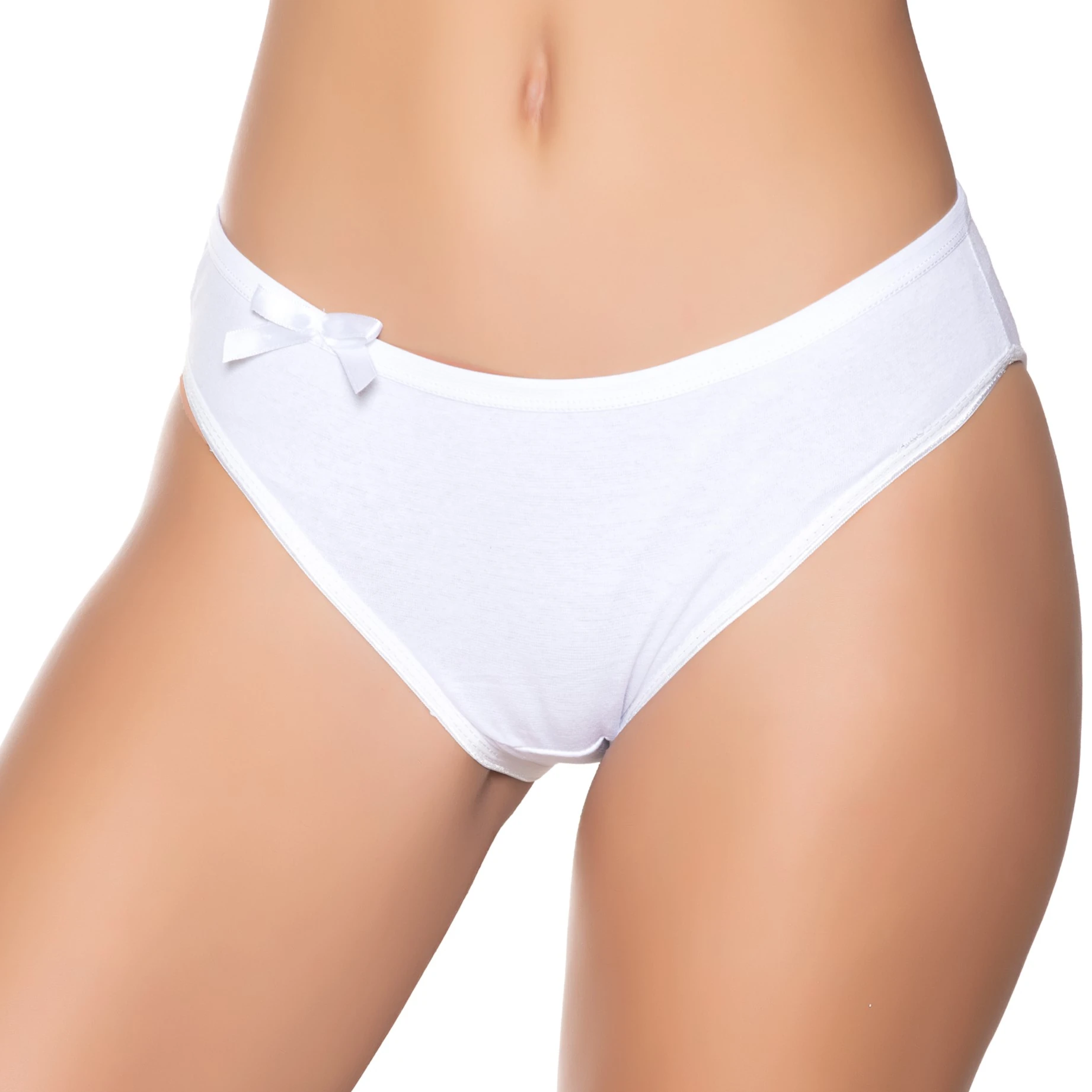 Sedef Yıldız Likralı Bikini Düz Beyaz
