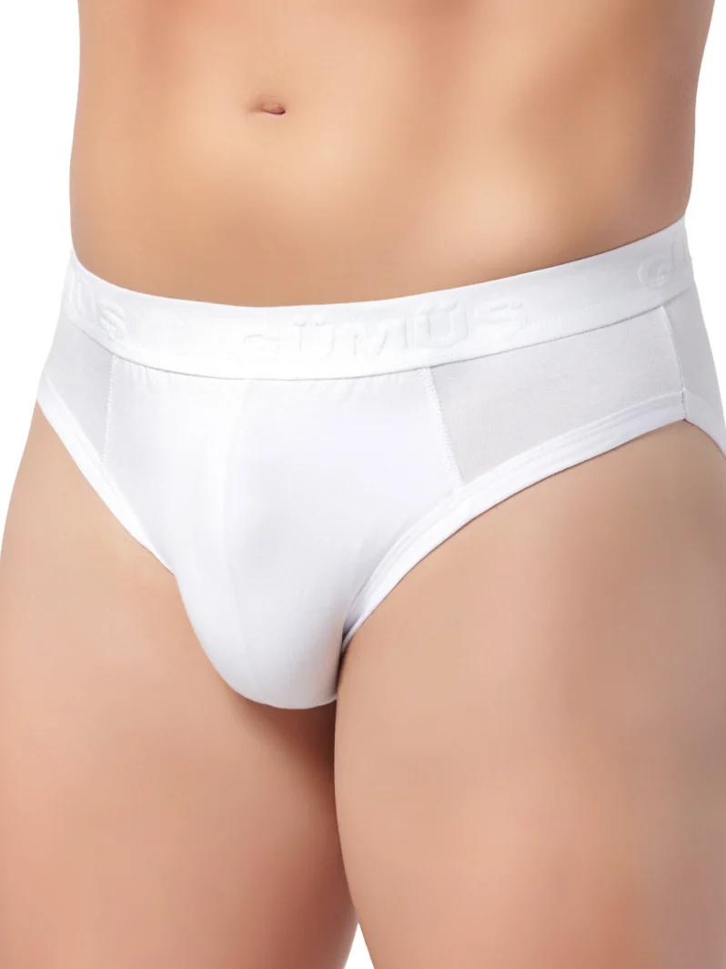 Gümüş 7008 Erkek Modal Kemerli Slip Külot Beyaz