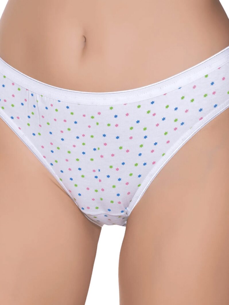Gümüş İç Giyim 6097 Kadın Likralı İnce Bel Yıldız Baskılı Bikini