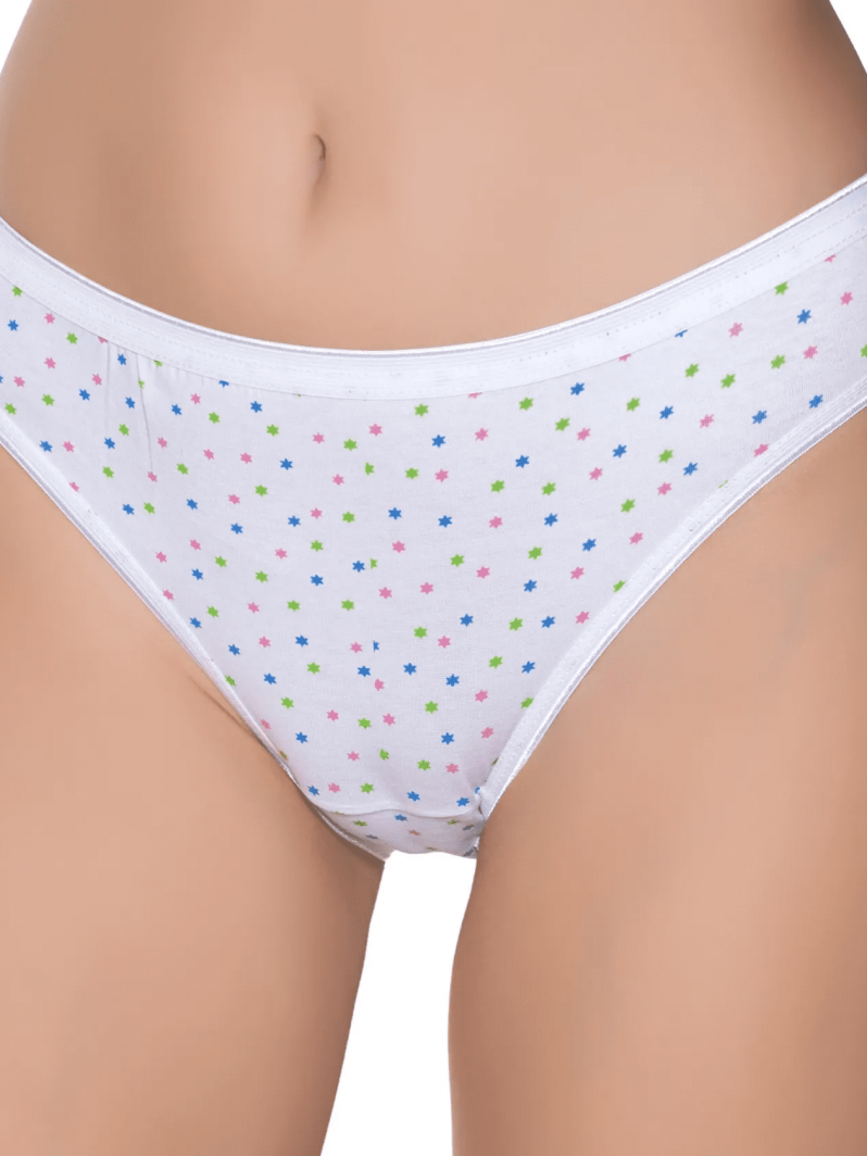 Gümüş İç Giyim 6097 Kadın Likralı İnce Bel Yıldız Baskılı Bikini