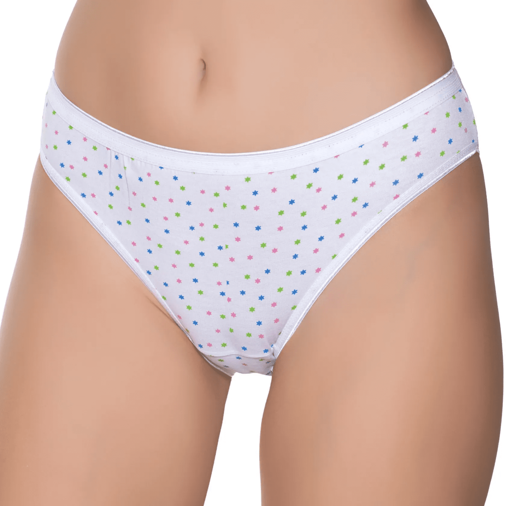 Gümüş İç Giyim 6097 Kadın Likralı İnce Bel Yıldız Baskılı Bikini