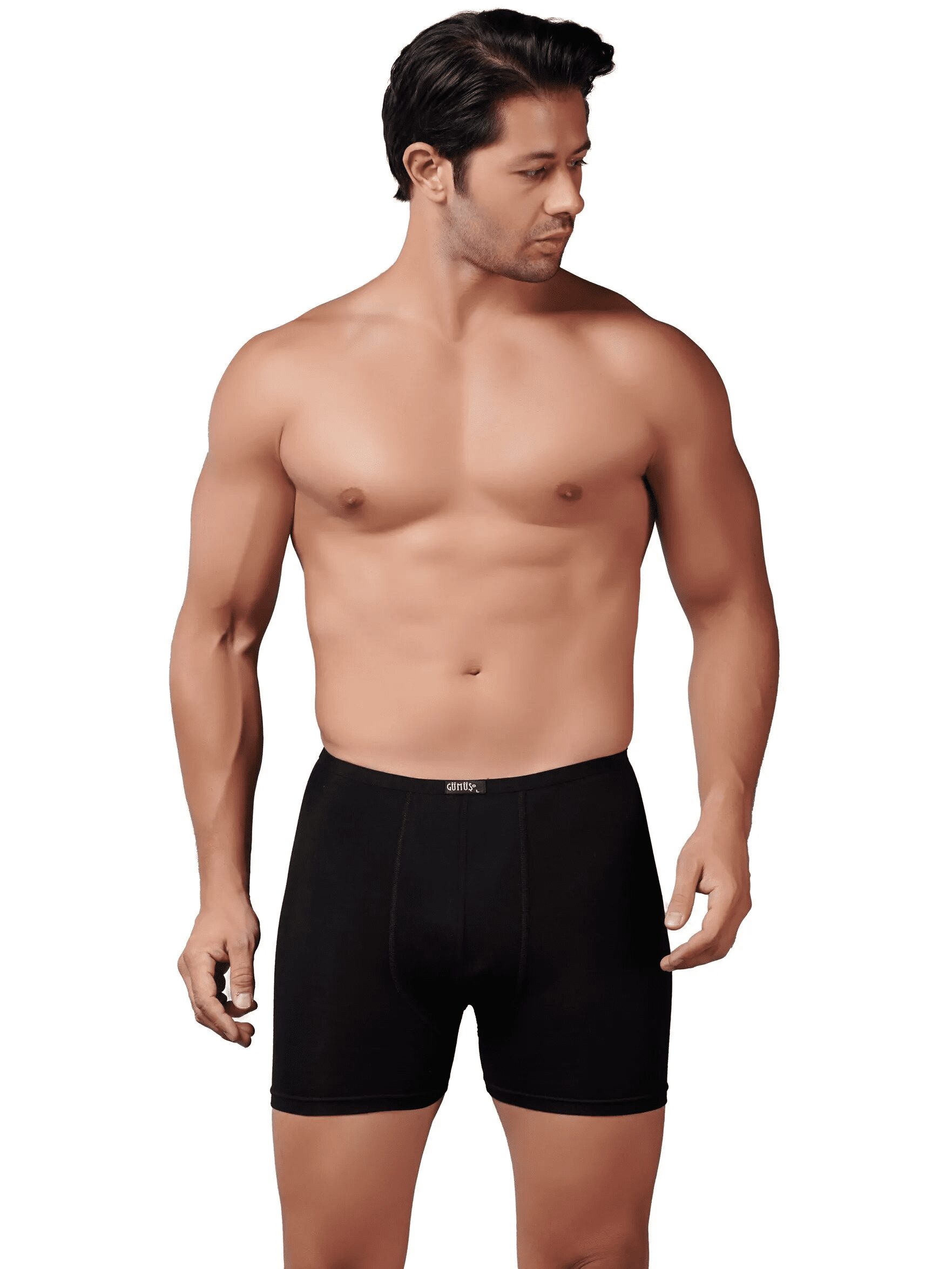 Gümüş Bambu İnce Bel Elastan Boxer