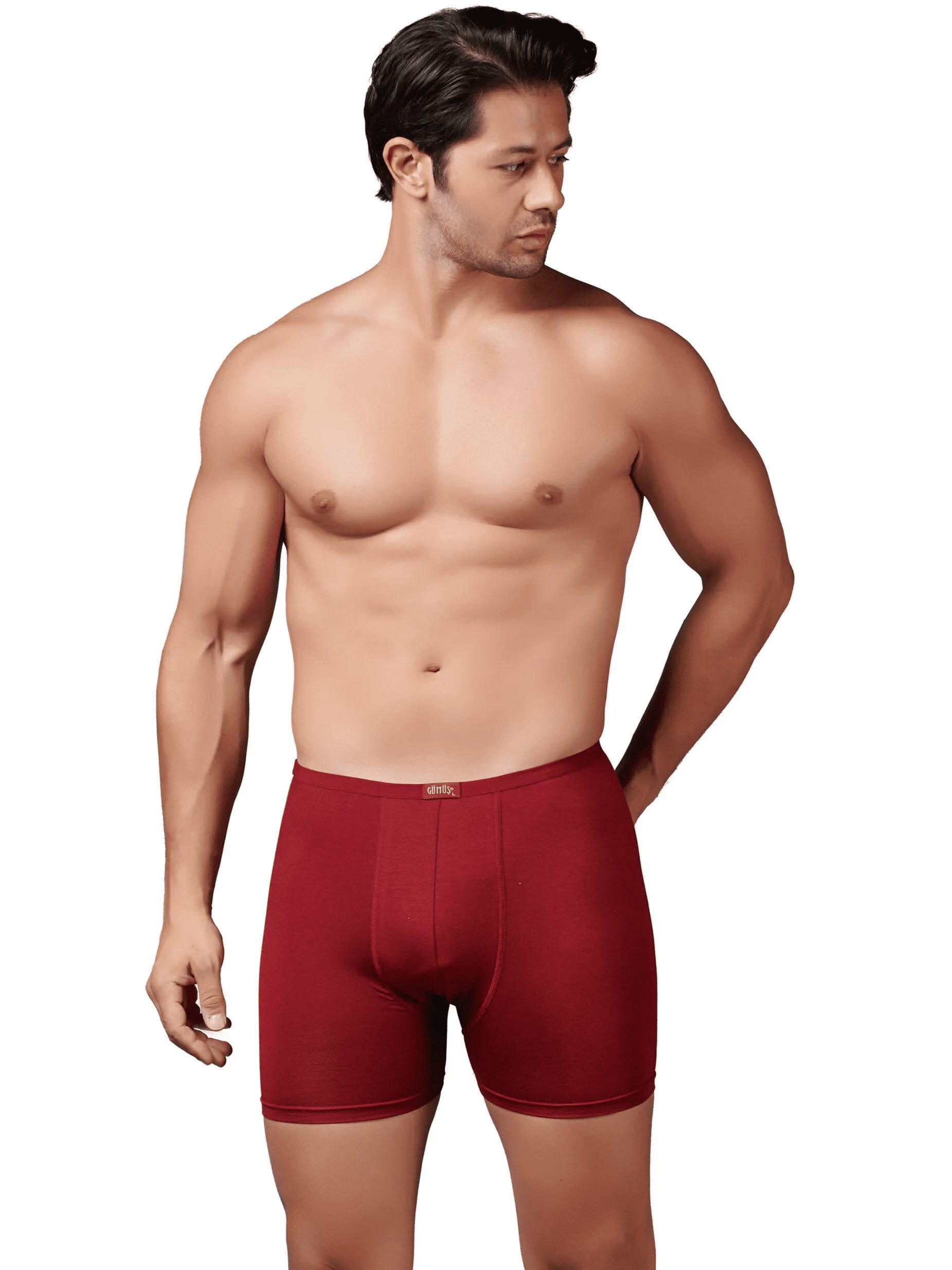 Gümüş Bambu İnce Bel Elastan Boxer