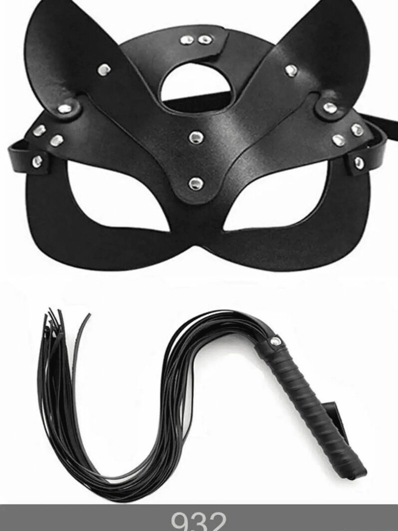 Redsaks İkili Fantezi Set Maske Kırbaç Siyah