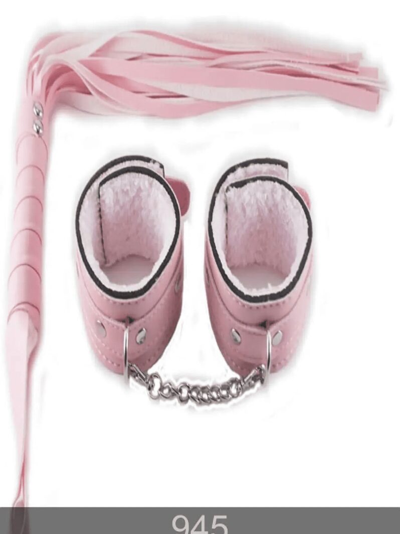 Redsaks İkili Fantezi Set Kırbaç Kelepçe Pembe