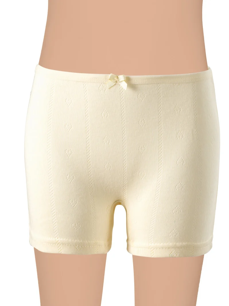 Gümüş 3113 Kız Çocuk Jakarlı Kalp Desenli Boxer
