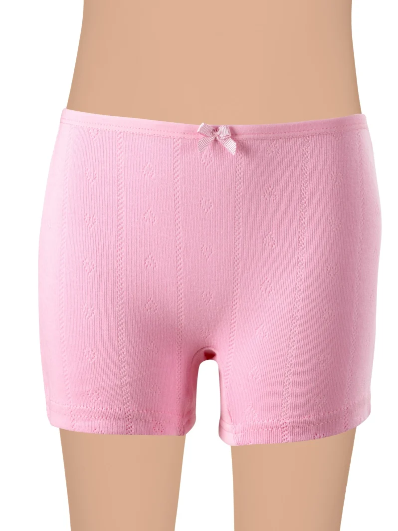 Gümüş 3113 Kız Çocuk Jakarlı Kalp Desenli Boxer