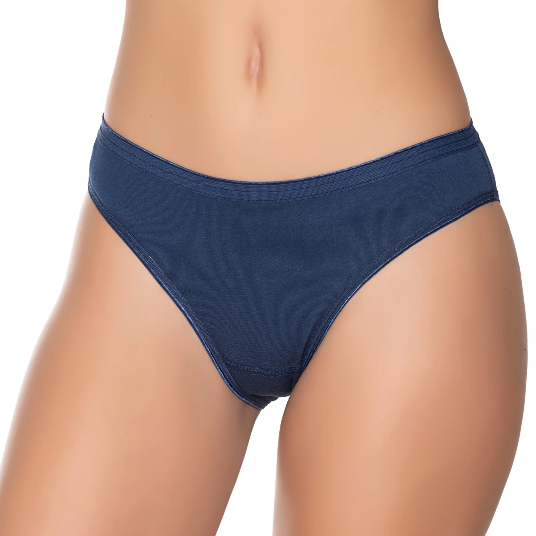 Sedef Yıldız Likralı Düz Renk Bikini Lacivert