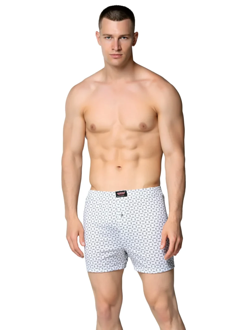 Sedef Yıldız Penye Empirme Desenli Boxer
