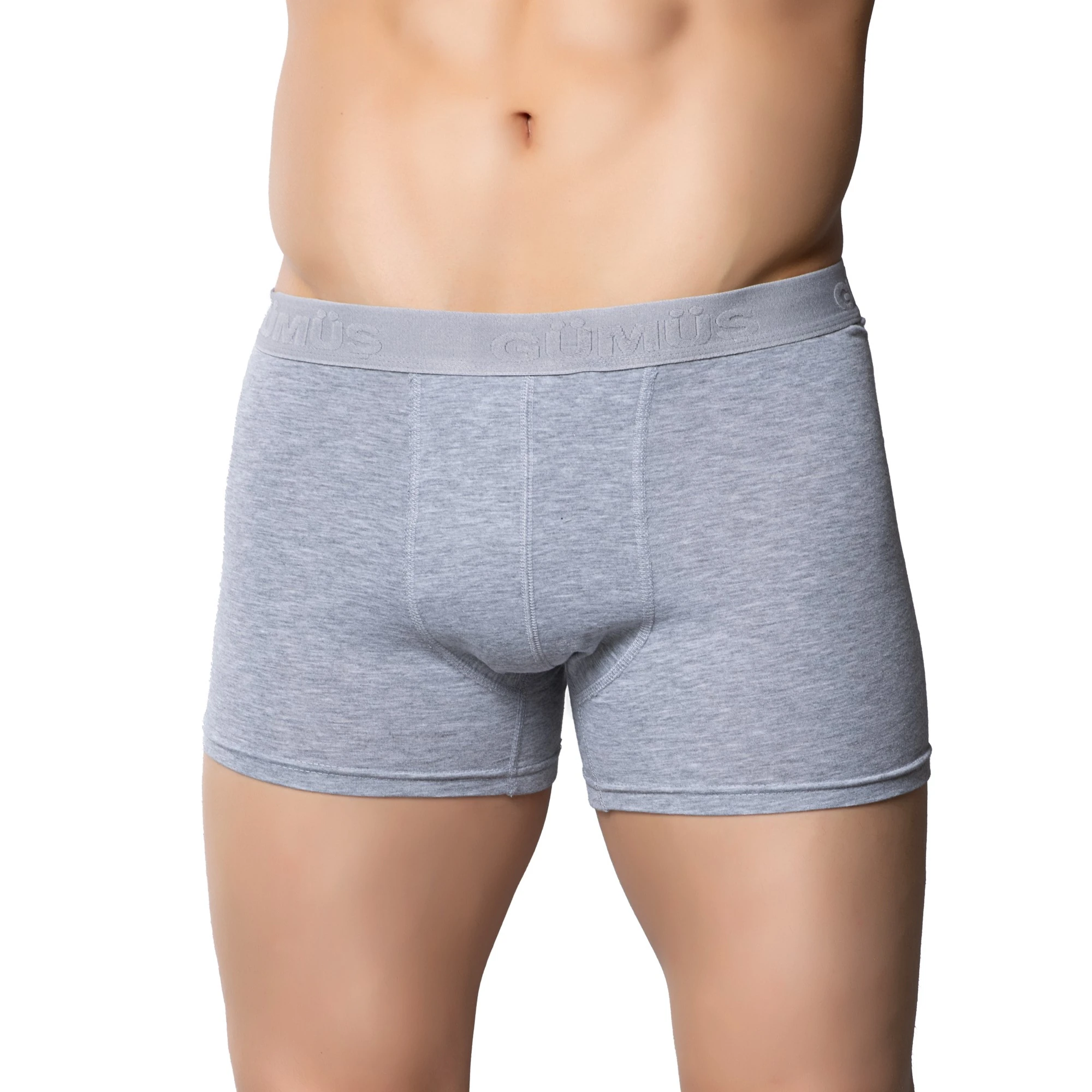 Gümüş 4018 Erkek Likralı Boxer Gri