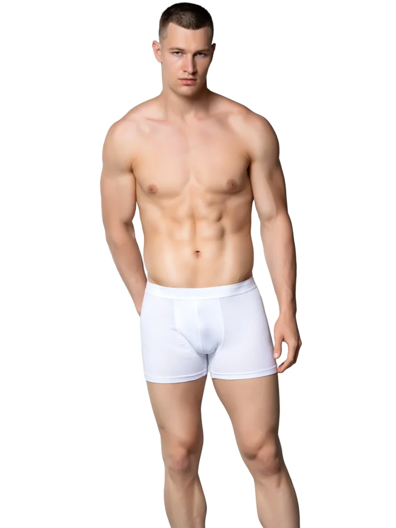 Gümüş 4018 Erkek Likralı Boxer Beyaz