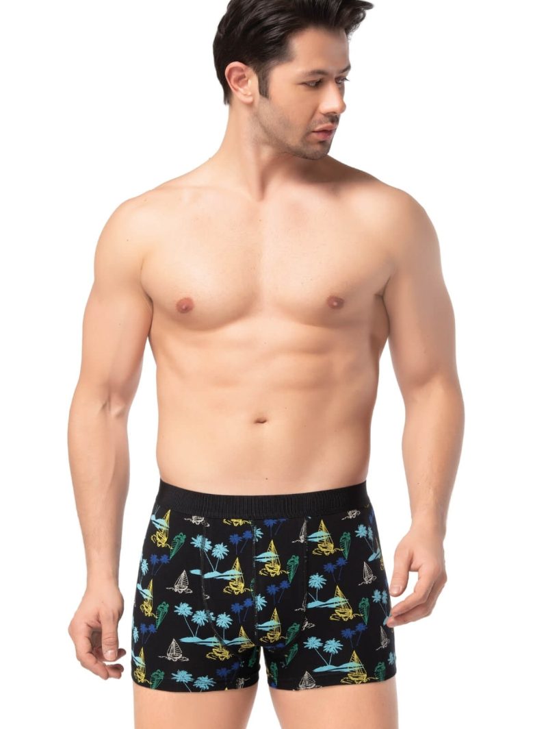 Berrak Erkek Lycralı Desenli Boxer Short