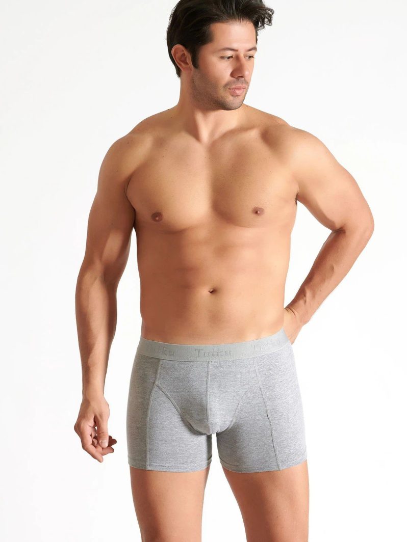 Tutku İç Giyim Elastan Boxer Gri