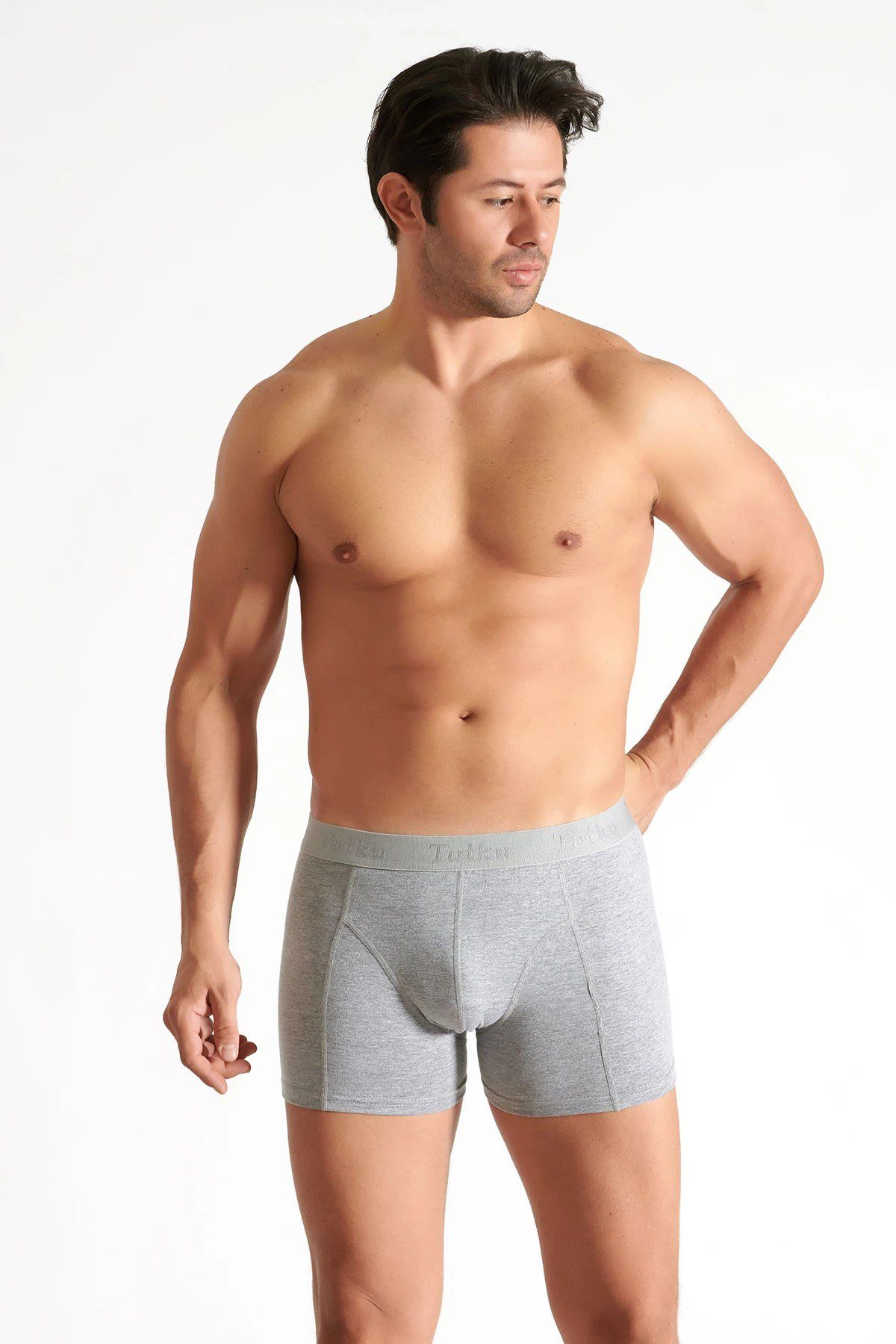 Tutku İç Giyim Elastan Boxer Gri