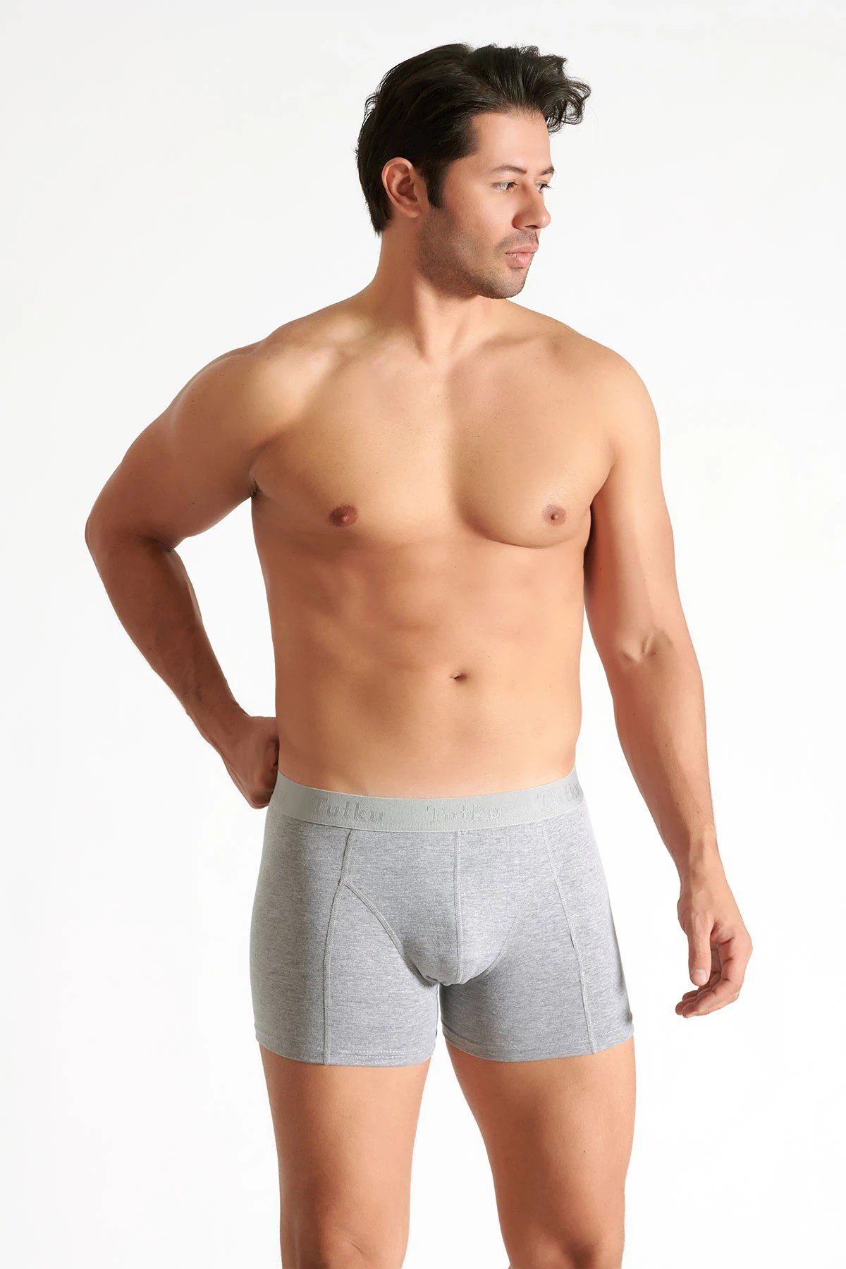Tutku İç Giyim Elastan Boxer Gri