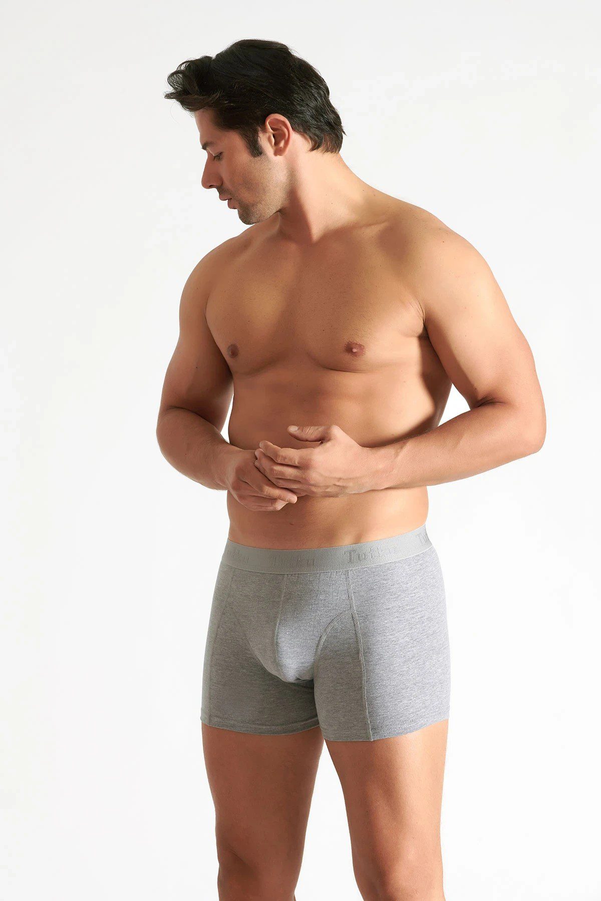 Tutku İç Giyim Elastan Boxer Gri