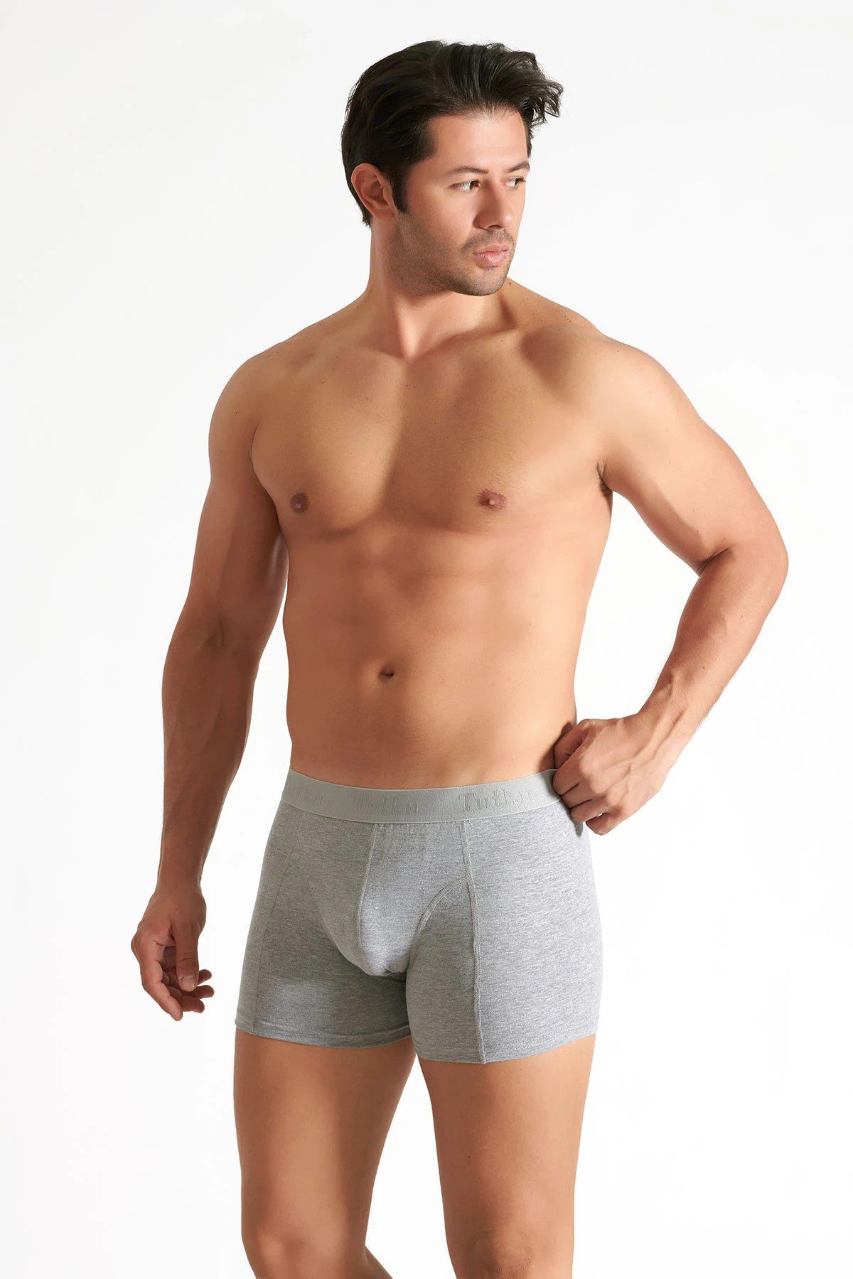 Tutku İç Giyim Elastan Boxer Gri