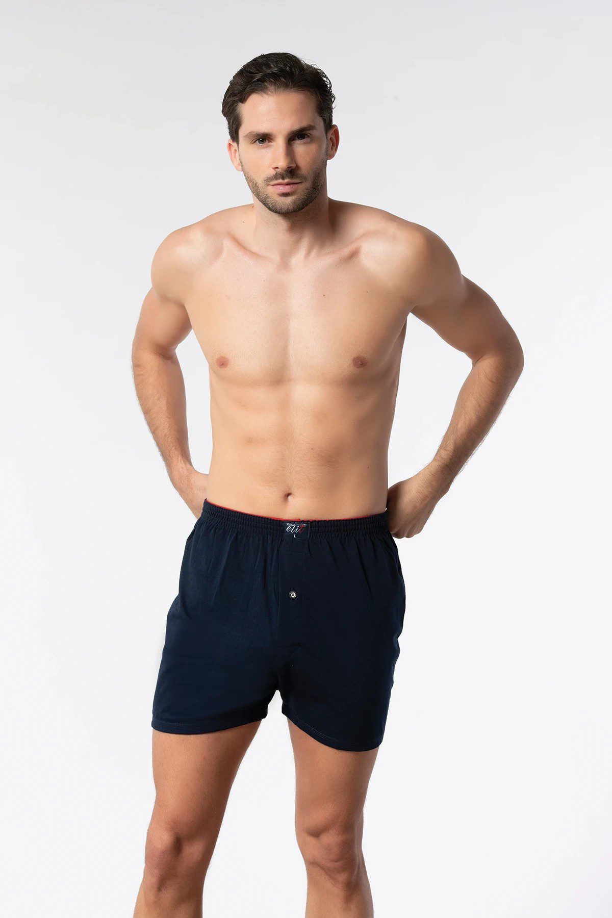 Elit Erkek Havlu Bel Düz Boxer Siyah