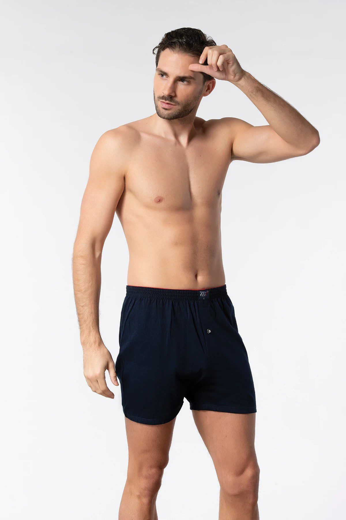 Elit Erkek Havlu Bel Düz Boxer Siyah