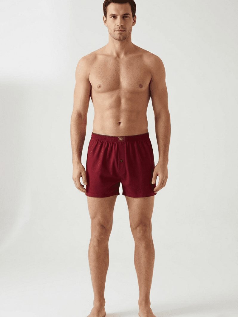 Elit Erkek Havlu Bel Düz Boxer Bordo