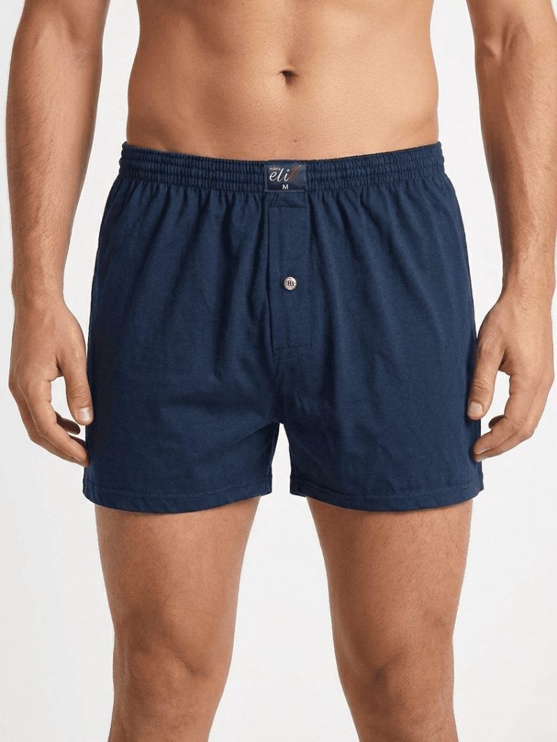 Elit Erkek Havlu Bel Düz Boxer Lacivert