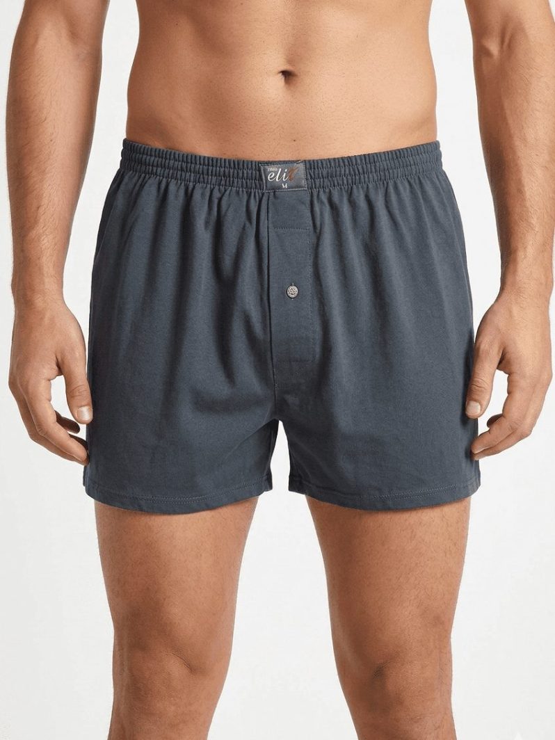 Elit Erkek Havlu Bel Düz Boxer Füme