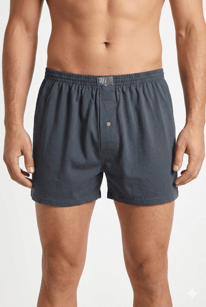 Elit Erkek Havlu Bel Düz Boxer Füme