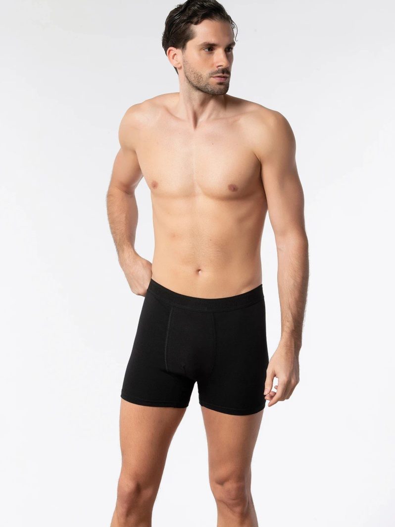 Elit Erkek Modal Elastan Boxer Siyah