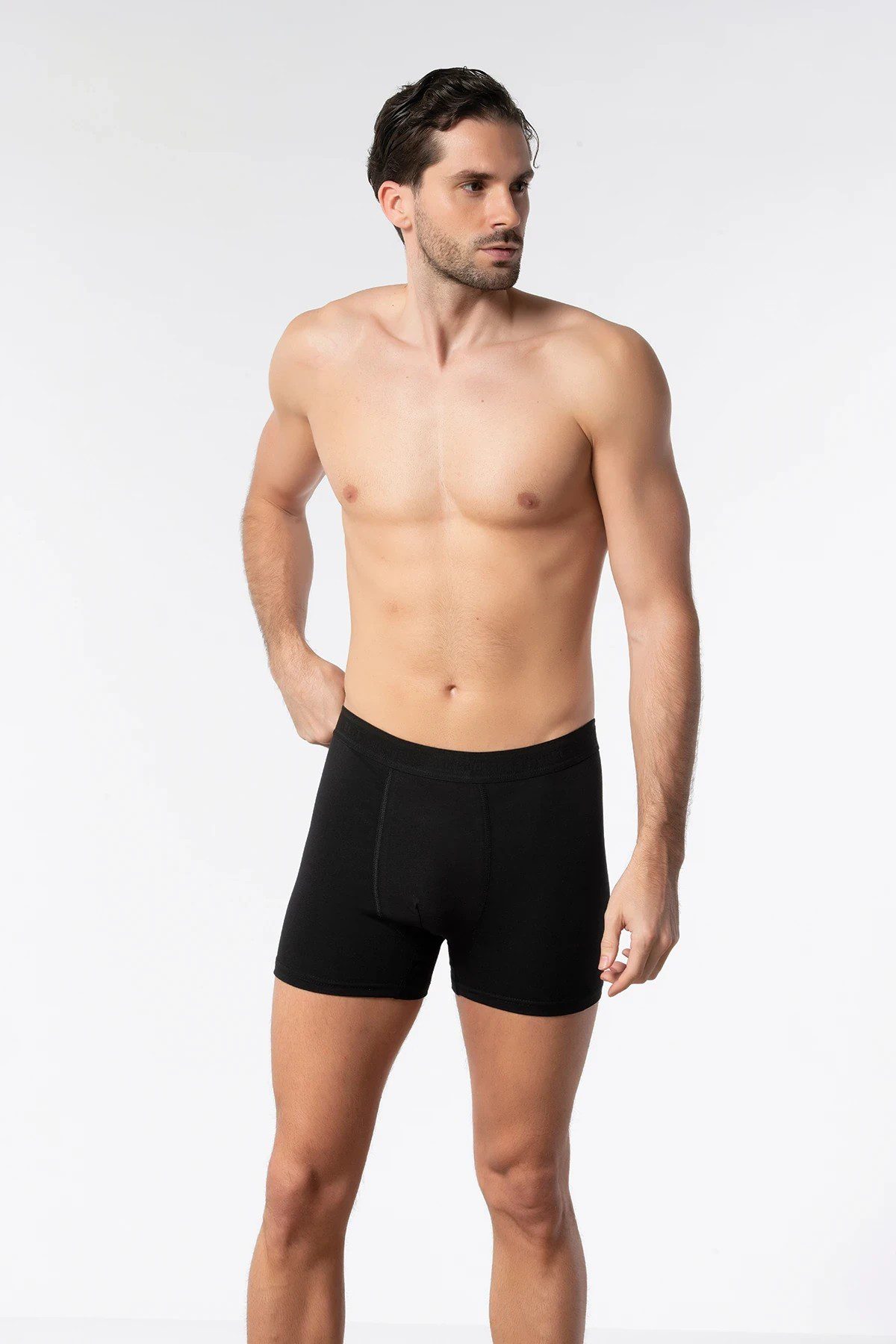 Elit Erkek Modal Elastan Boxer Siyah