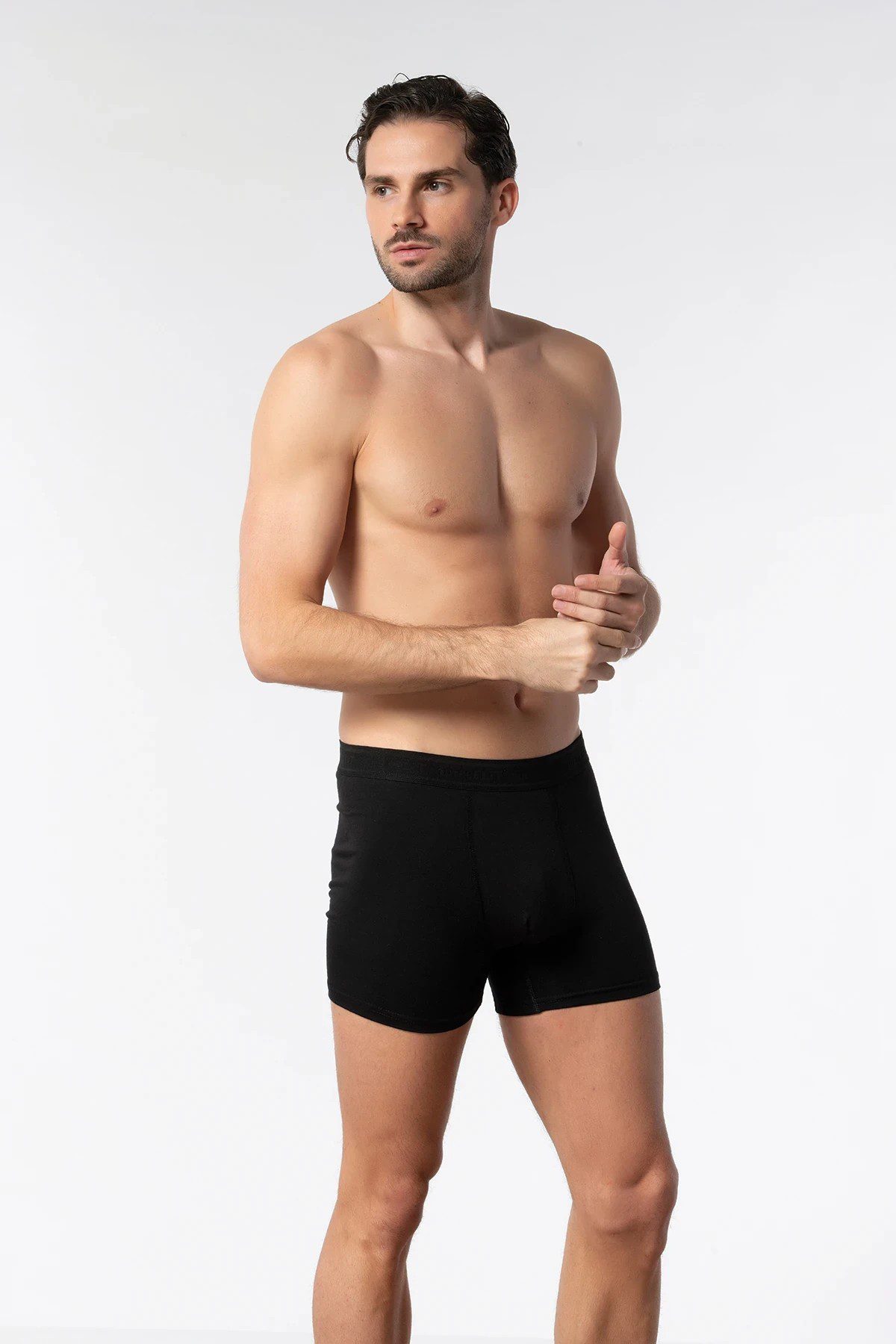 Elit Erkek Modal Elastan Boxer Siyah