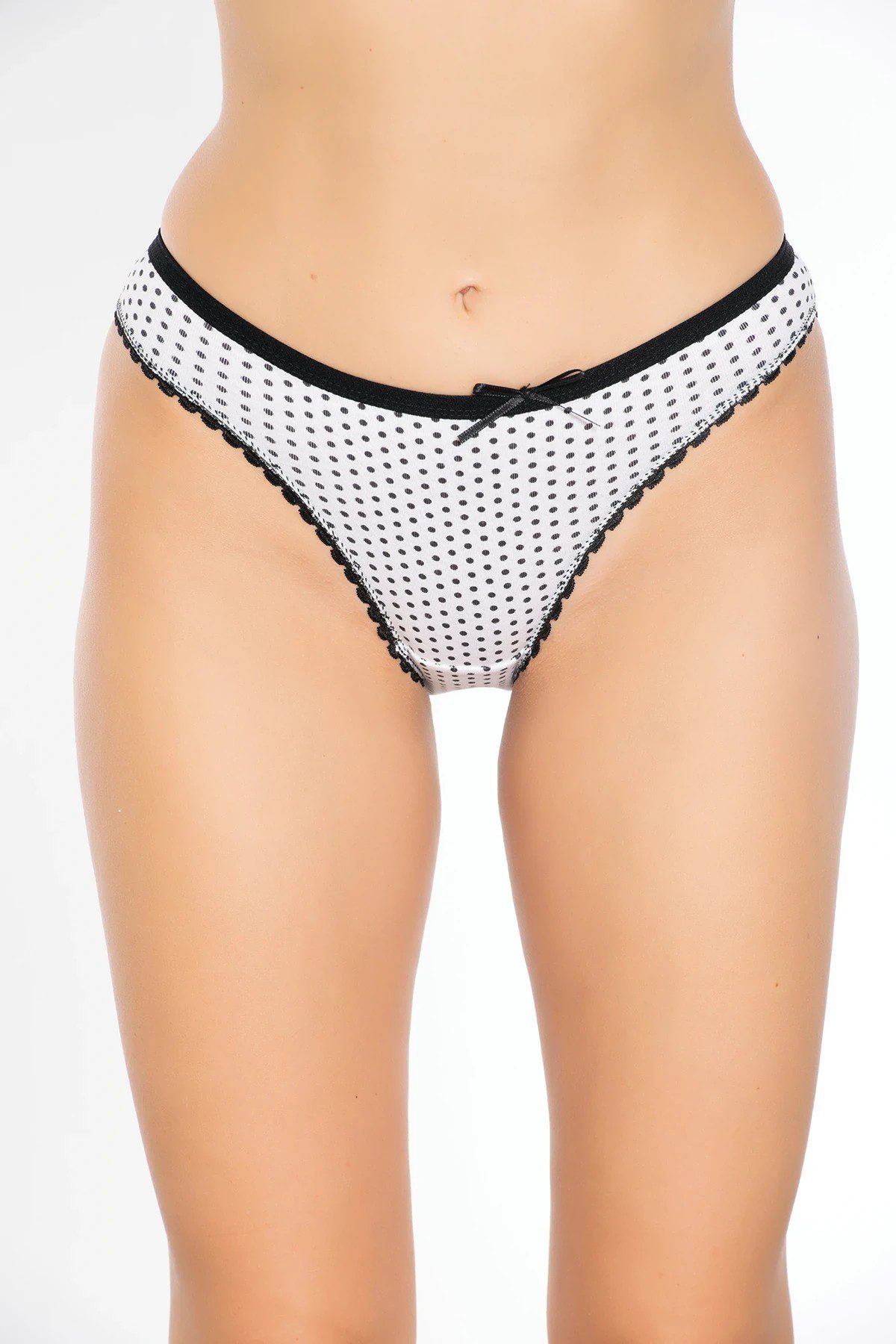Tutku İç Giyim Puantiyeli Bikini Beyaz