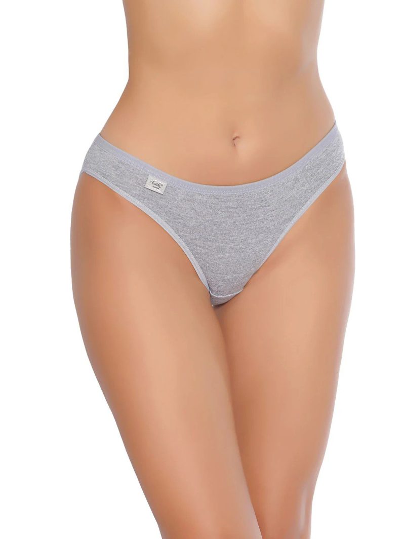 Tutku İç Giyim Likralı Düz Bikini Gri