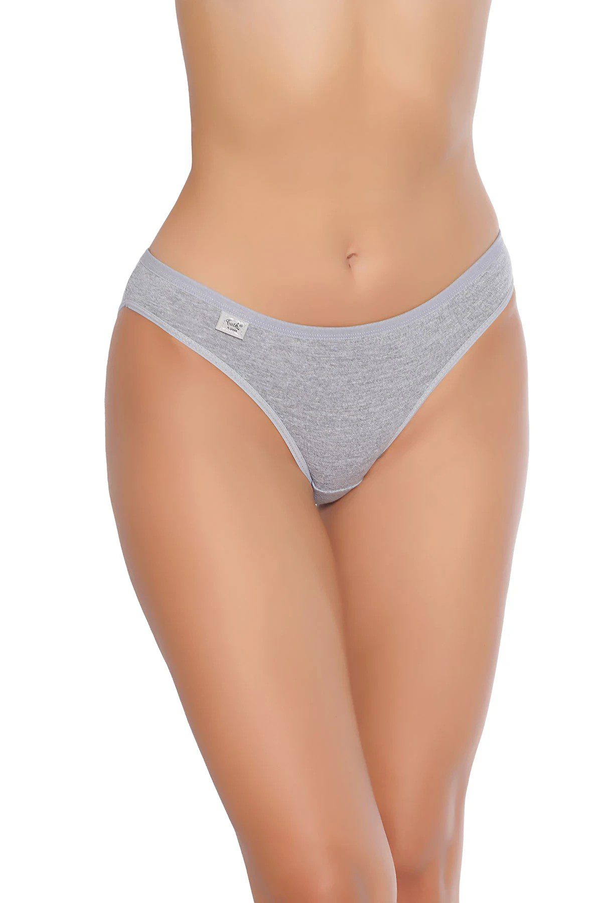 Tutku İç Giyim Likralı Düz Bikini Gri