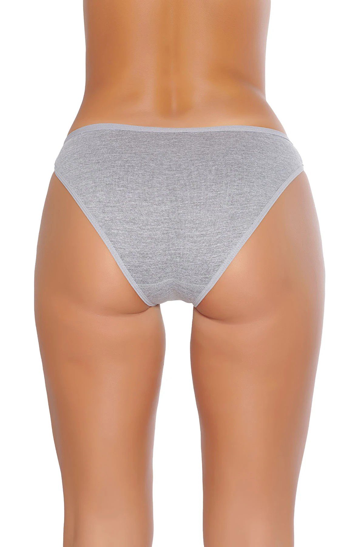 Tutku İç Giyim Likralı Düz Bikini Gri