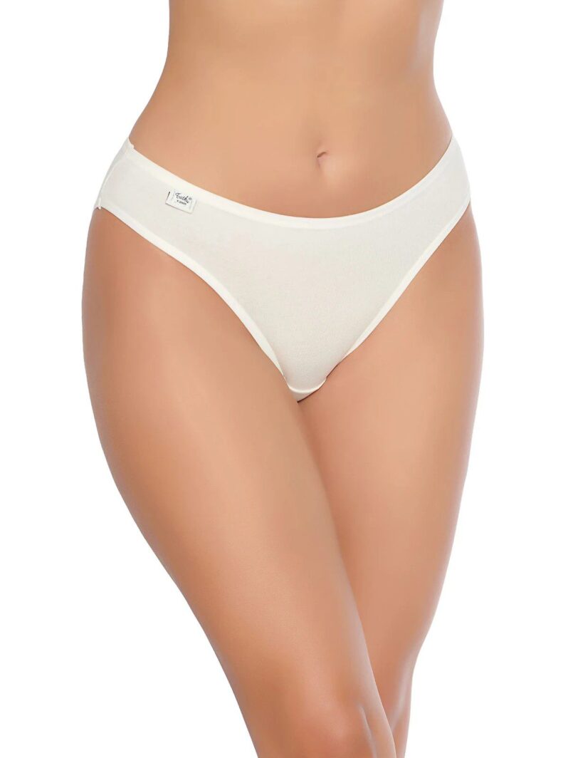 Tutku İç Giyim Likralı Düz Bikini Ekru