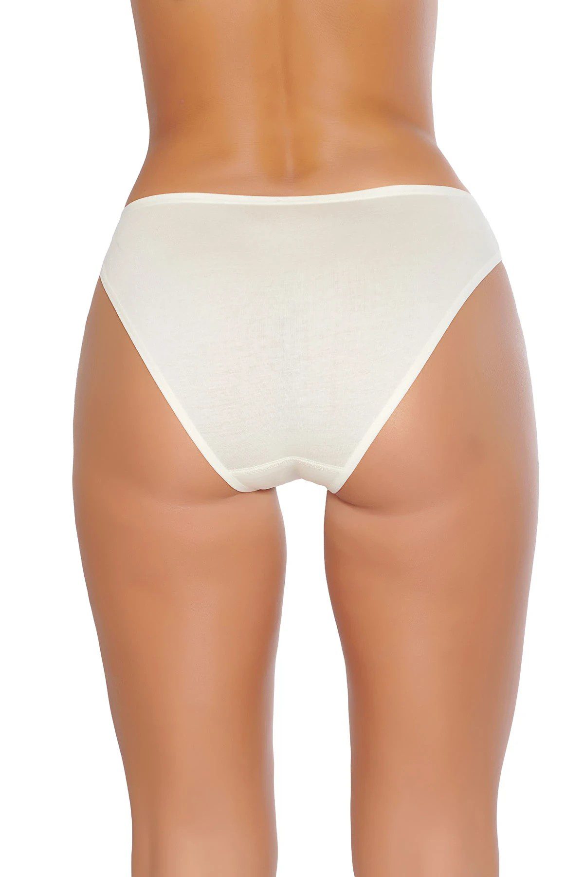 Tutku İç Giyim Likralı Düz Bikini Ekru
