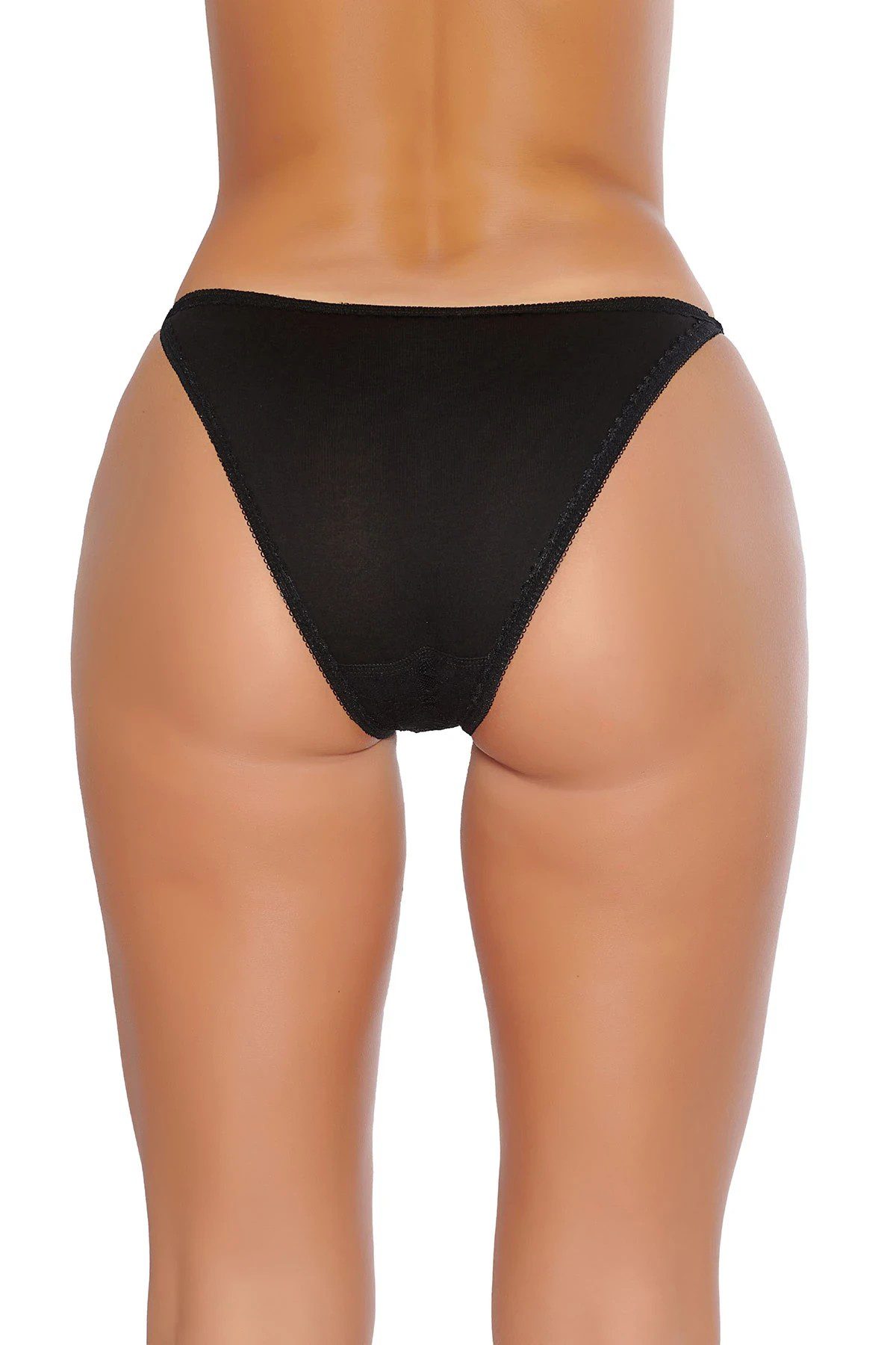 Tutku İç Giyim Çift Biye Önü Tüllü Bikini Siyah