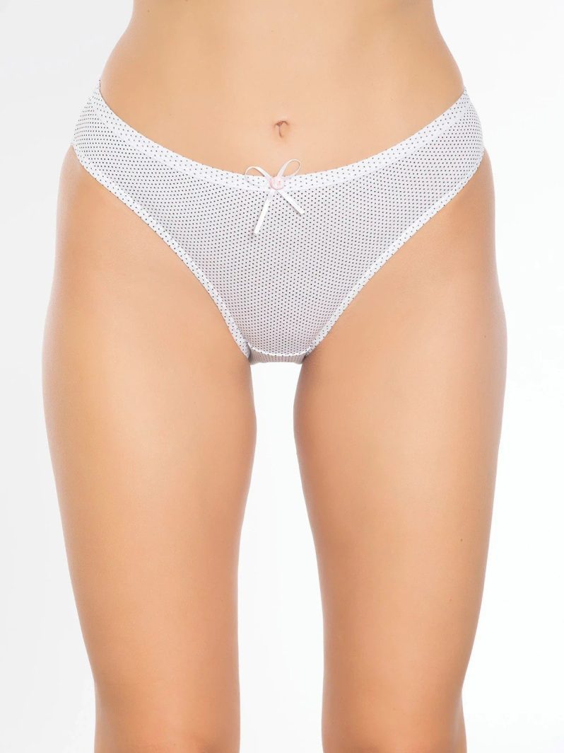 Tutku İç Giyim Küçük Puantiyeli Bikini Beyaz