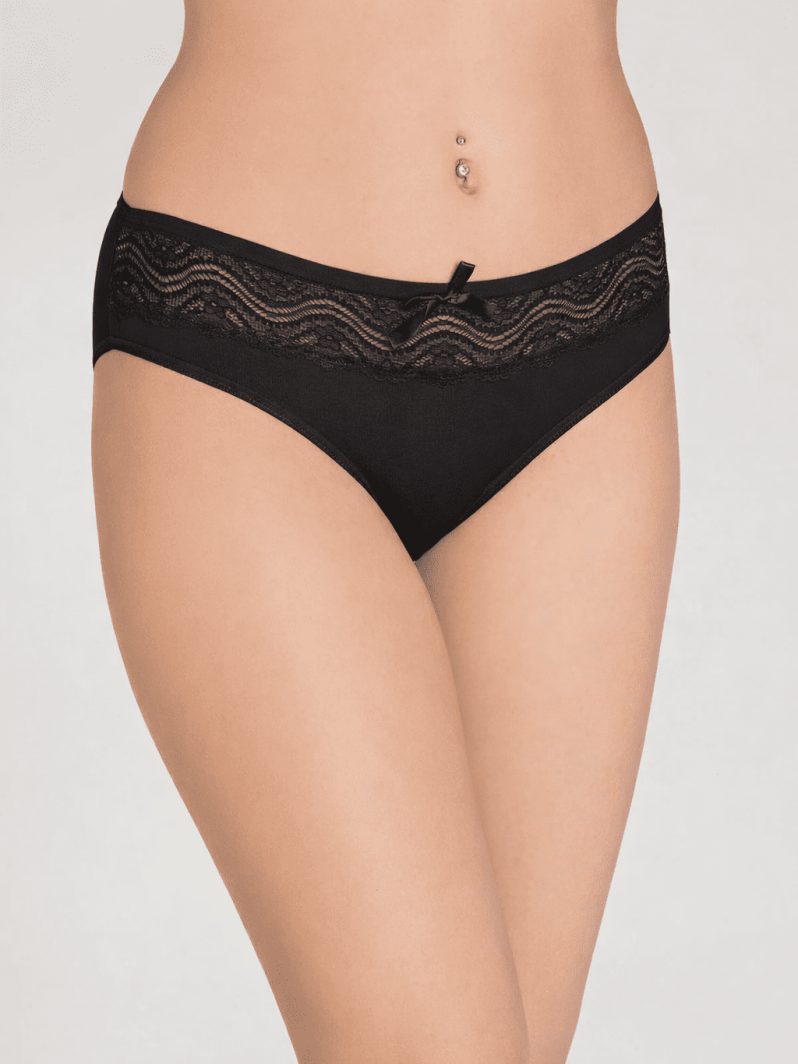 Elit Bayan Beli Dantelli Bikini Siyah