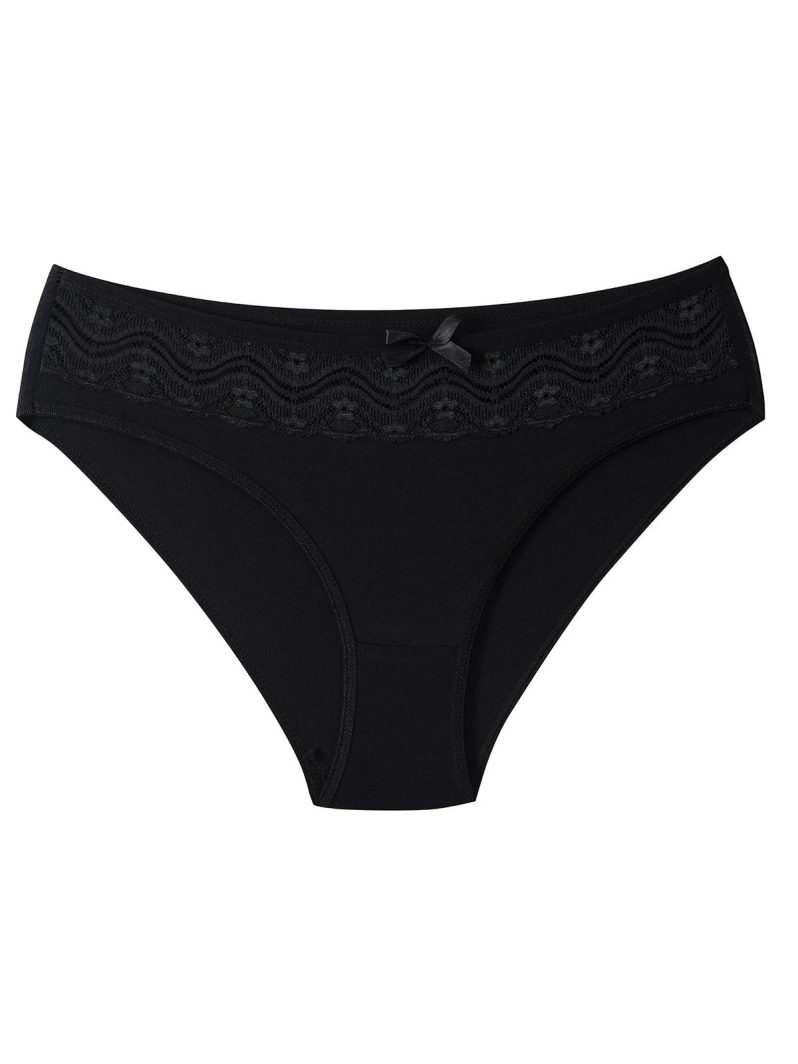 Elit Bayan Beli Dantelli Bikini Siyah