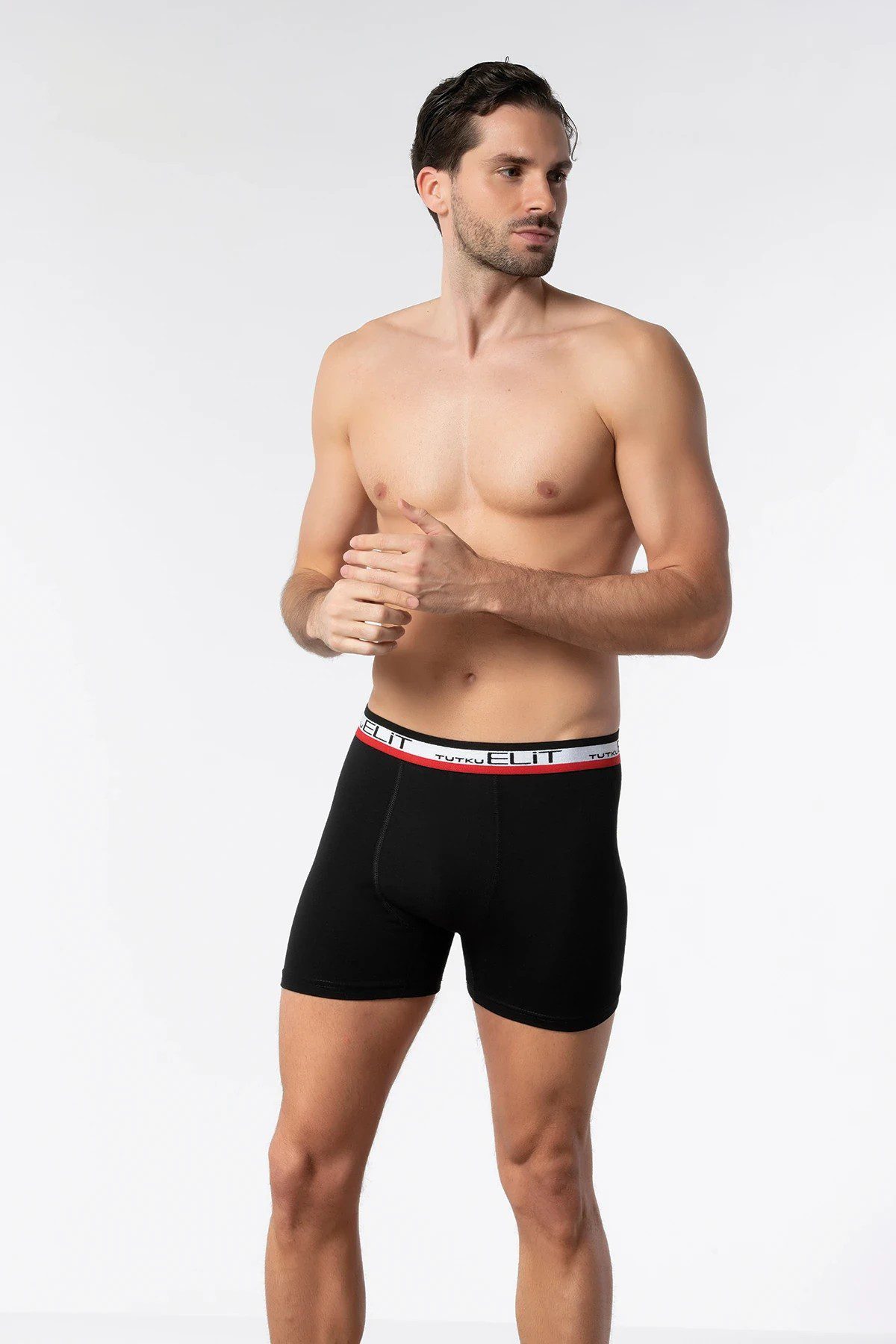 Elit Erkek Modal Elastan Spor Boxer Siyah
