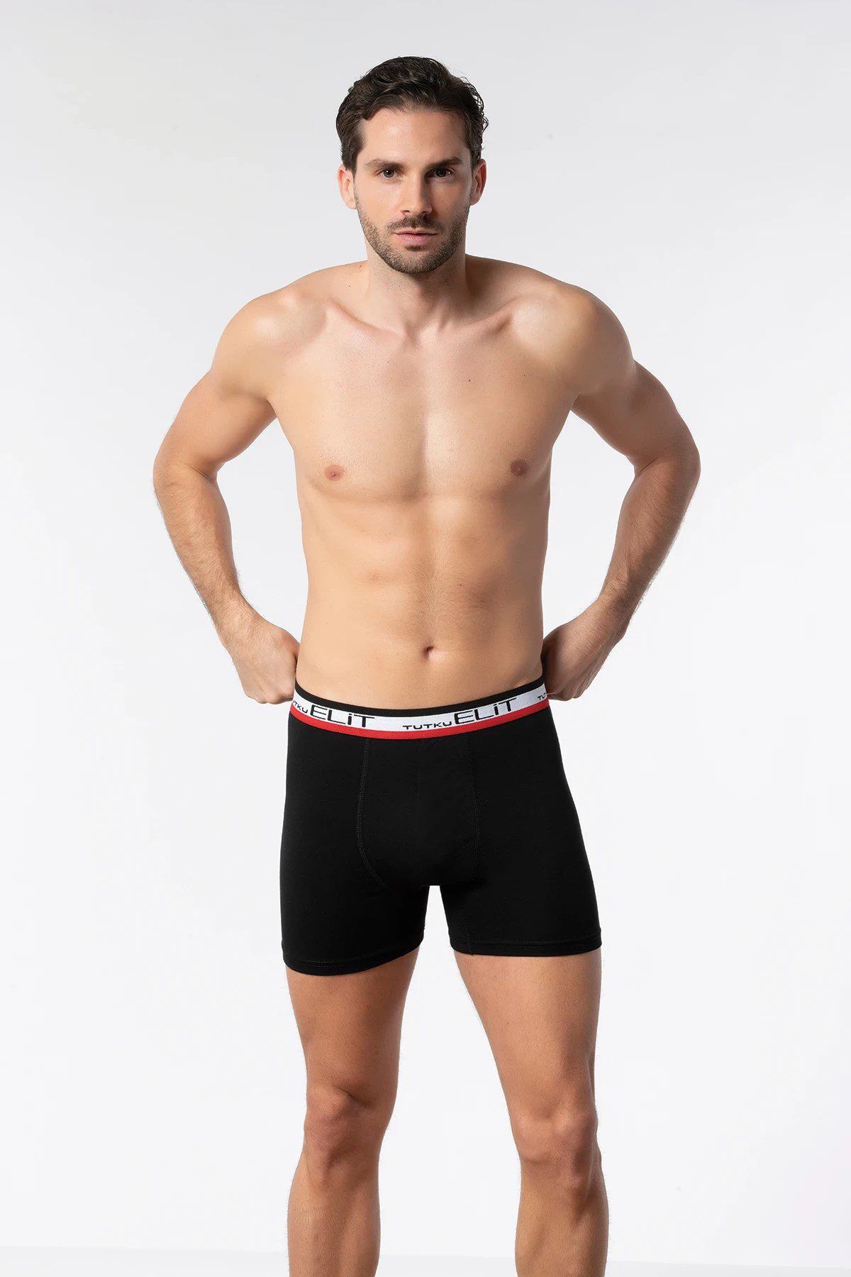 Elit Erkek Modal Elastan Spor Boxer Siyah