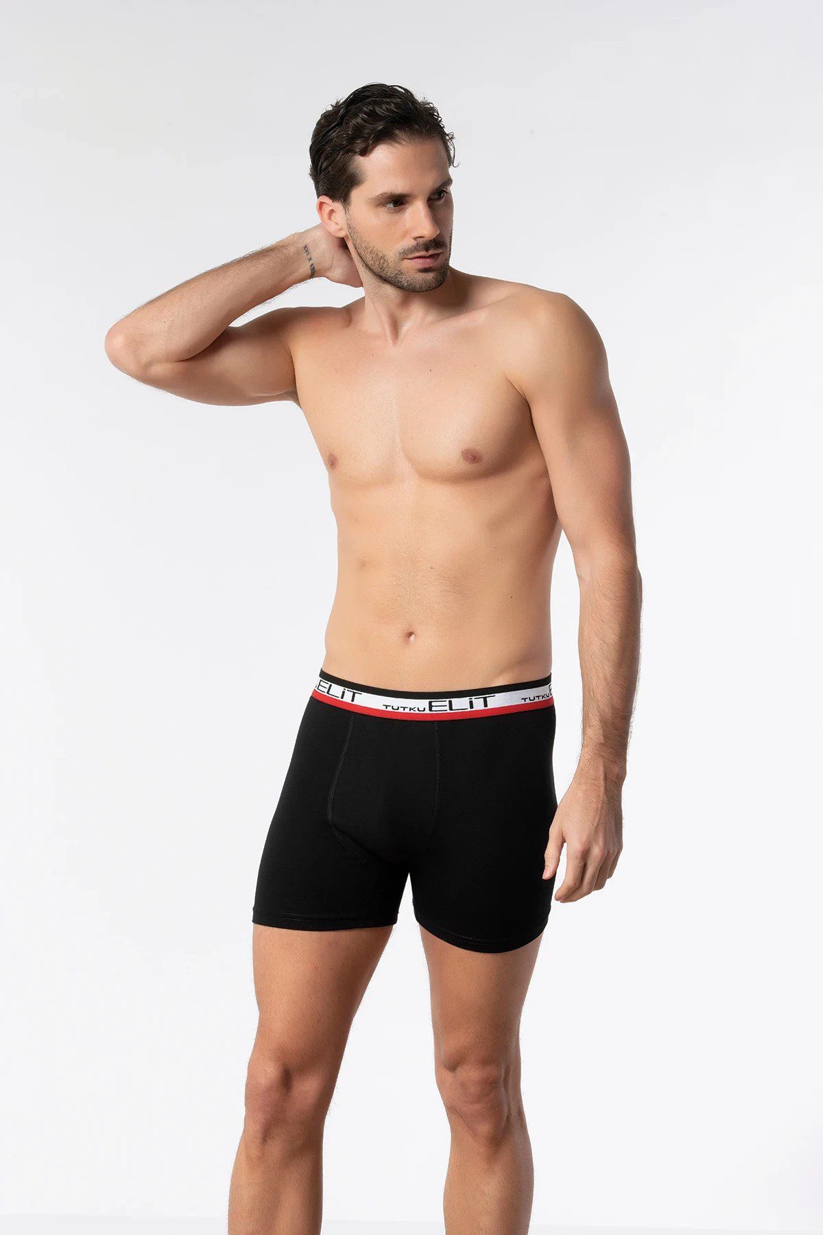 Elit Erkek Modal Elastan Spor Boxer Siyah