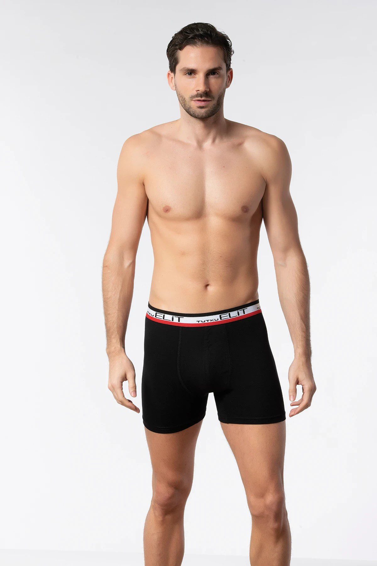 Elit Erkek Modal Elastan Spor Boxer Siyah