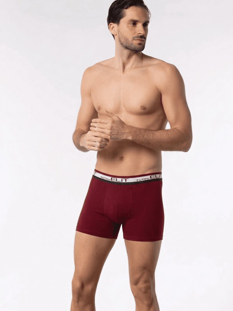 Elit Erkek Modal Elastan Spor Boxer Bordo