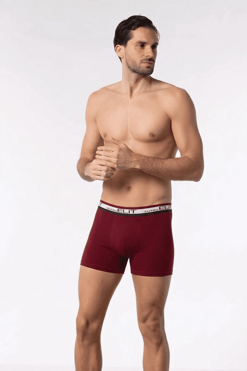 Elit Erkek Modal Elastan Spor Boxer Bordo