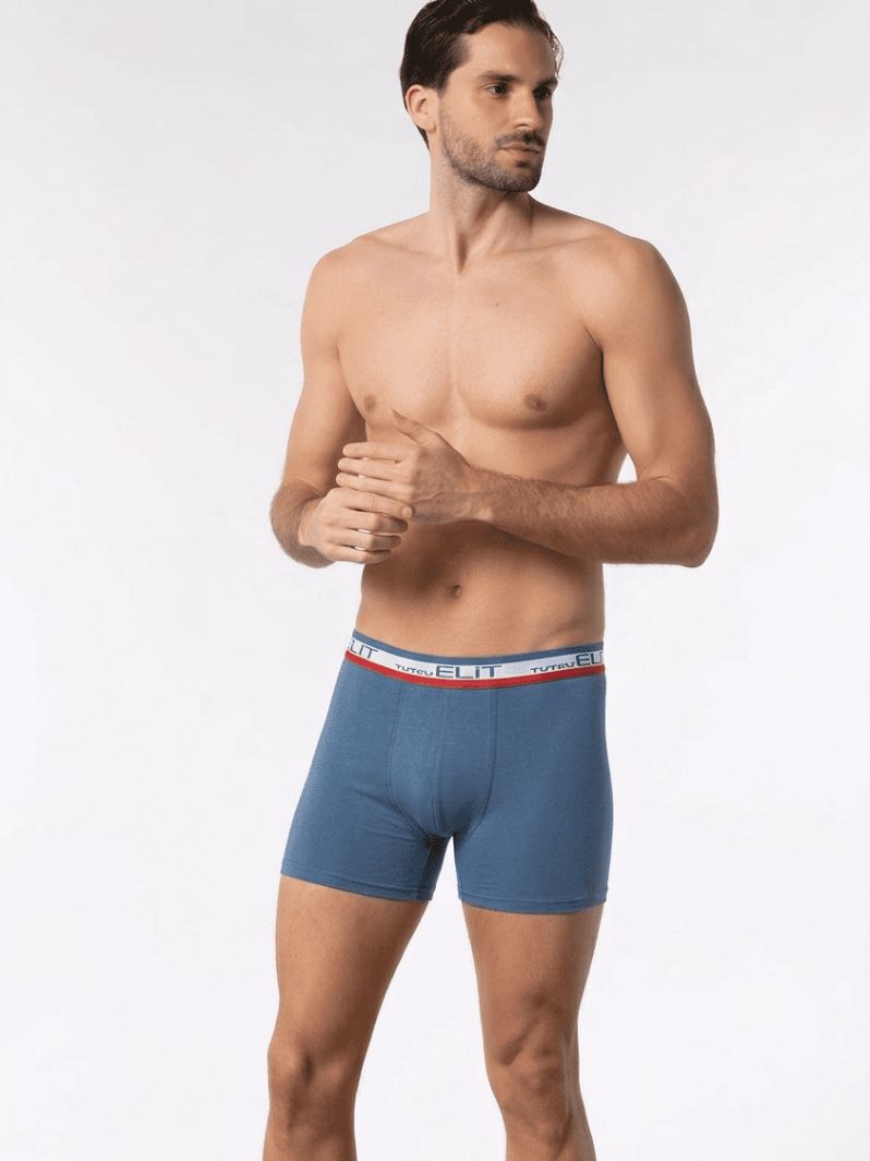 Elit Erkek Modal Elastan Spor Boxer Mavi